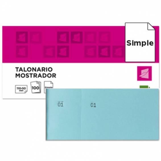 Talonario liderpapel mostrador 50x110 mm tl08 celeste con matriz