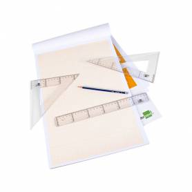 Bloc papel milimetrado liderpapel encolado 297x420 mm 50 hojas 80g/m2