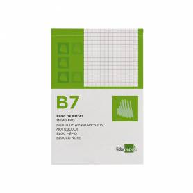 Bloc notas liderpapel cuadro 4mm b7 80 hojas 60g/m2 perforado