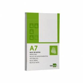 Bloc notas liderpapel liso a7 80 hojas 60g/m2 perforado