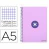 Cuaderno espiral liderpapel a5 antartik tapa dura 80h 100 gr cuadro 5mm color lavanda - KB06