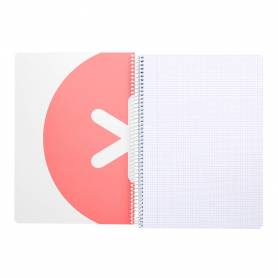 Cuaderno espiral liderpapel a4 micro antartik tapa dura 80 h 100 gr cuadro 5mm sin bandas 4 taladros color coral