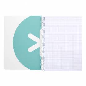 Cuaderno espiral liderpapel a4 micro antartik tapa dura 80h 100 gr cuadro 5mm sin bandas 4 taladros color menta