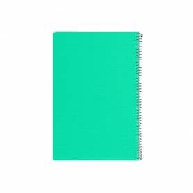 Cuaderno espiral liderpapel folio pautaguia tapa plastico 80h 75gr cuadro pautado 3mm con margen color verde