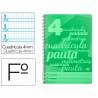 Cuaderno espiral liderpapel folio pautaguia tapa plastico 80h 75gr cuadro pautado 4mm con margen color verde - BE37