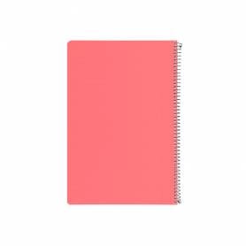 Cuaderno espiral liderpapel folio pautaguia tapa plastico 80h 75gr cuadro pautado 3mm con margen color rojo