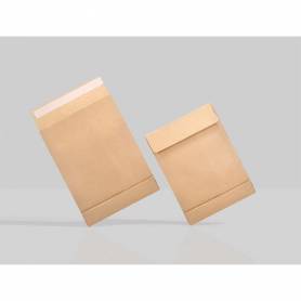 Sobre liderpapel bolsa fuelle kraft 280x365x30mm solapa tirade silicona papel 120 gr caja de 50 unidades