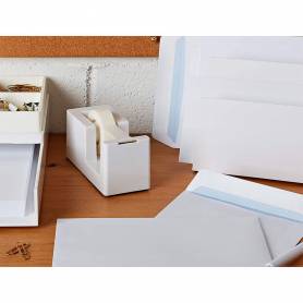 Sobre liderpapel bolsa blanco 310x410 mm solapa tira de silicona papel offset 100 gr caja de 250 unidades