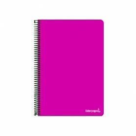 Cuaderno espiral liderpapel folio write tapa blanda 80h 60gr pauta 2,5 mm con margen color rosa