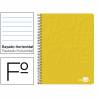 Cuaderno espiral liderpapel folio write tapa blanda 80h 60gr horizontal con margen color amarillo - EW01