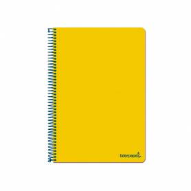 Cuaderno espiral liderpapel folio write tapa blanda 80h 60gr horizontal con margen color amarillo