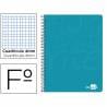 Cuaderno espiral liderpapel folio write tapa blanda 80h 60gr cuadro 4mm con margen color turquesa - BF98