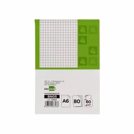 Bloc notas liderpapel cuadro 4mm a6 80 hojas 60g/m2 perforado