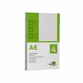 Bloc notas liderpapel cuadro 4mm a6 80 hojas 60g/m2 perforado