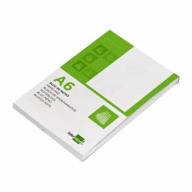 Bloc notas liderpapel liso a6 80 hojas 60g/m2 perforado