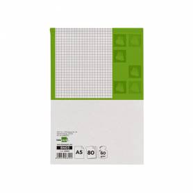 Bloc notas liderpapel cuadro 4mm a5 80 hojas 60g/m2 perforado