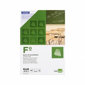 Bloc examenes liderpapel cuadro 4mm folio 40 hojas 60g/m2