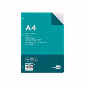 Recambio liderpapel a4 100 hojas 100 g/m2 rayado nº 46 4 taladros