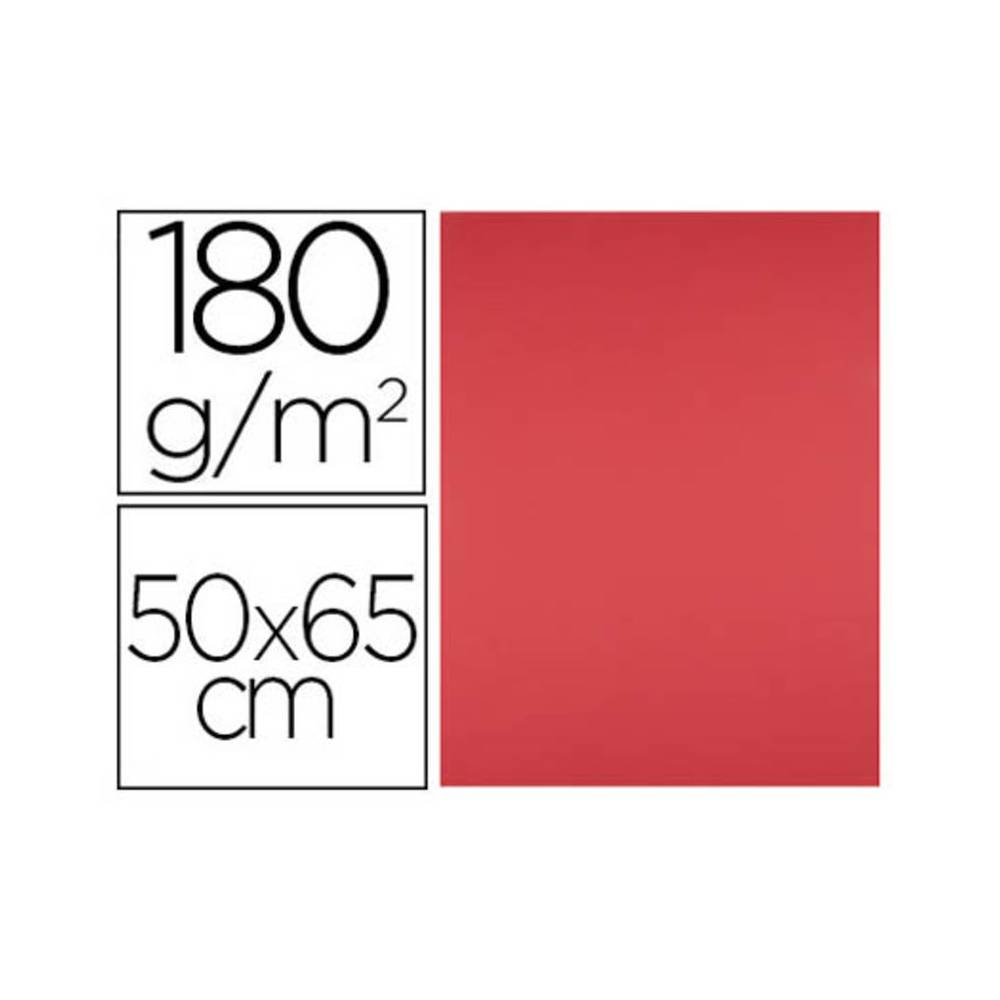 Cartulina liderpapel 50x65 cm 180g/m2 rojo paquete de 25 hojas