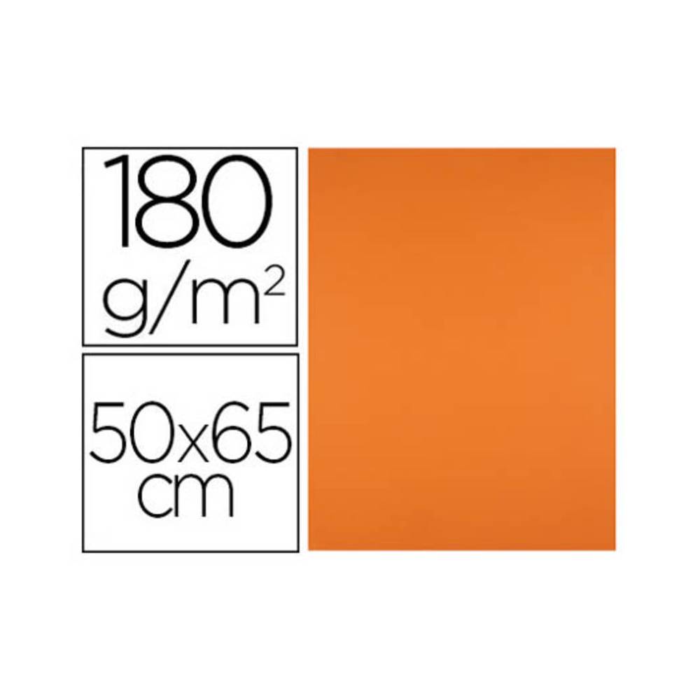 Cartulina liderpapel 50x65 cm 180g/m2 naranja paquete de 25 hojas