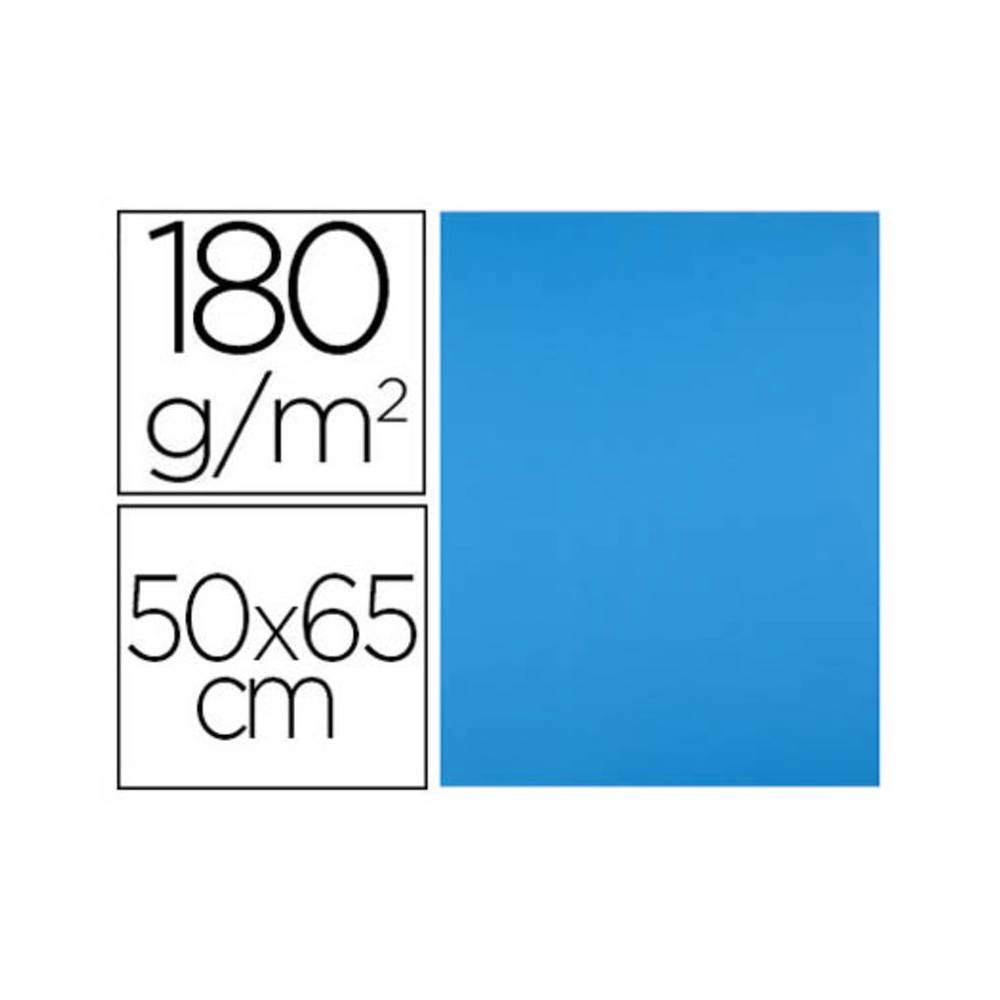 Cartulina liderpapel 50x65 cm 180g/m2 azul turquesa paquete de 25 hojas