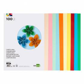 Cartulina liderpapel a3 180g/m2 10 colores surtidos paquete 100 hojas