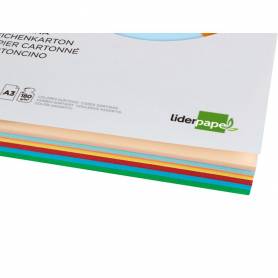 Cartulina liderpapel a3 180g/m2 10 colores surtidos paquete 100 hojas