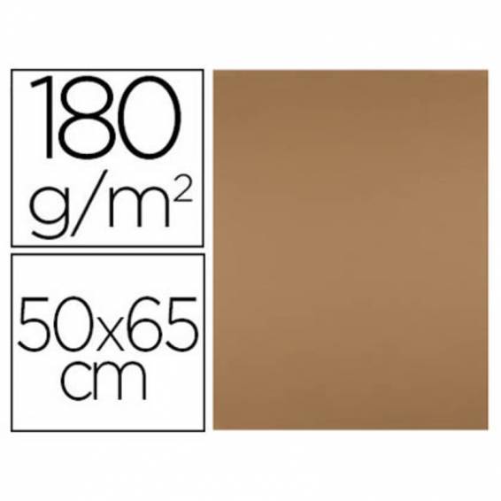 Cartulina liderpapel 50x65 cm 180 gr marron escolar paquete de 25 hojas