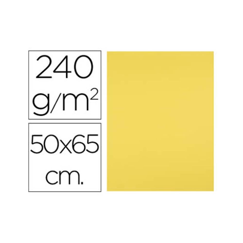 Cartulina liderpapel 50x65 cm 240g/m2 amarillo limon paquete de 25 hojas