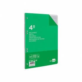 Recambio liderpapel cuarto 100 hojas 60g/m2 rayado nº 46 6 taladros