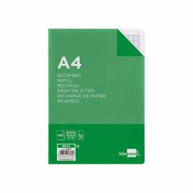 Recambio liderpapel a4 100 hojas 60g/m2 rayado nº 46 4 taladros