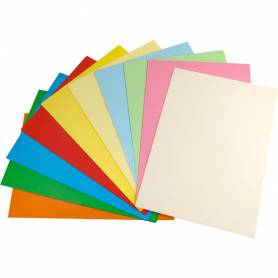 Papel color liderpapel a4 80gr 25 colores surtidos paquete de 100 hojas