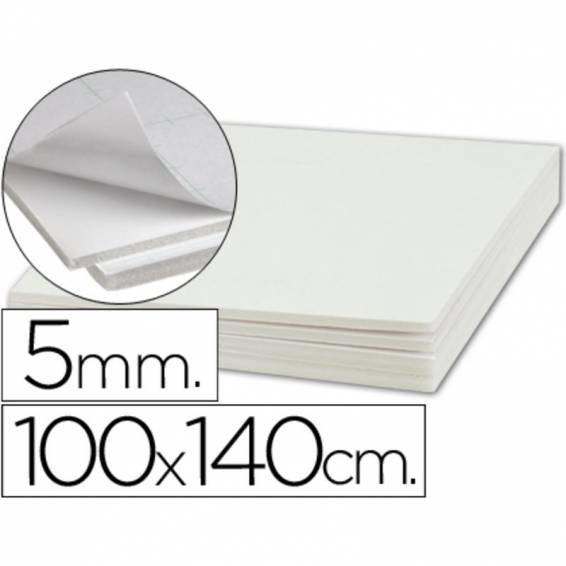 Carton pluma liderpapel blanco adhesivo 1 cara 100x140 cm espesor 5 mm