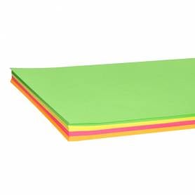 Papel color liderpapel a4 75gr neon 4 colores surtidos paquete de 100 hojas