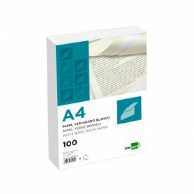 Papel verjurado liderpapel a4 90g/m2 crema paquete de 100 hojas