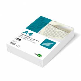 Papel verjurado liderpapel a4 120g/m2 blanco paquete de 100 hojas