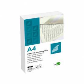 Papel verjurado liderpapel a4 90g/m2 blanco paquete de 100 hojas