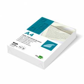 Papel verjurado liderpapel a4 90g/m2 blanco paquete de 100 hojas