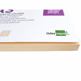 Cartulina liderpapel a3 180g/m2 crema paquete de 100 hojas