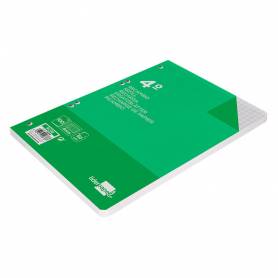 Recambio liderpapel cuarto 100 hojas 60g/m2 cuadro 8mm con margen 6 taladros