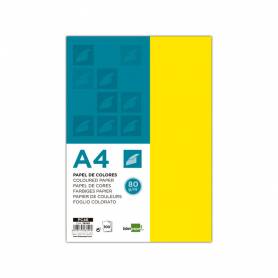 Papel color liderpapel a4 80gr limon paquete de 100 hojas