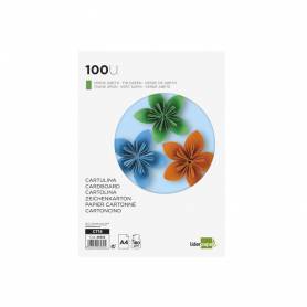 Cartulina liderpapel a4 180g/m2 verde abeto paquete de 100 hojas