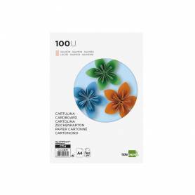 Cartulina liderpapel a4 180g/m2 salmon paquete de 100 hojas