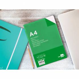 Recambio liderpapel a4 100 hojas 60g/m2 pauta 5ª 2.5mm con margen 4 taladros