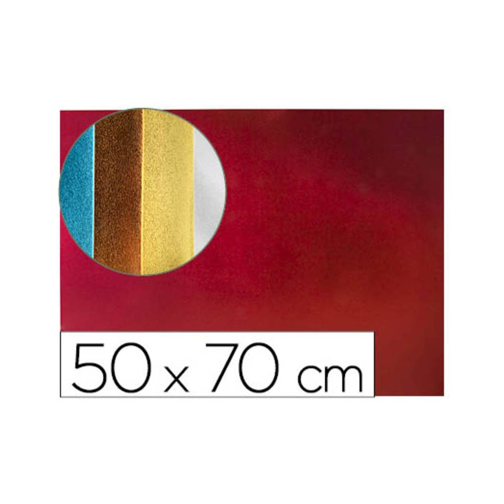 Goma eva liderpapel 50x70 cm espesor 2 mm metalizada rojo