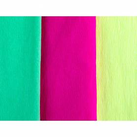 Papel crespon liderpapel 50 cm x 2,5 m 34g/m2 rosa fluorescente