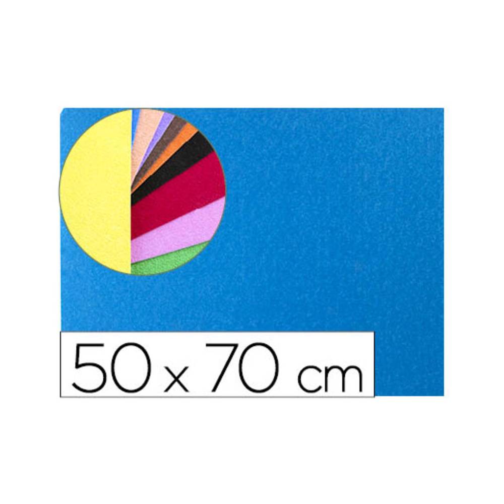 Goma eva liderpapel 50x70cm 60g/m2 espesor 2mm textura toalla azul