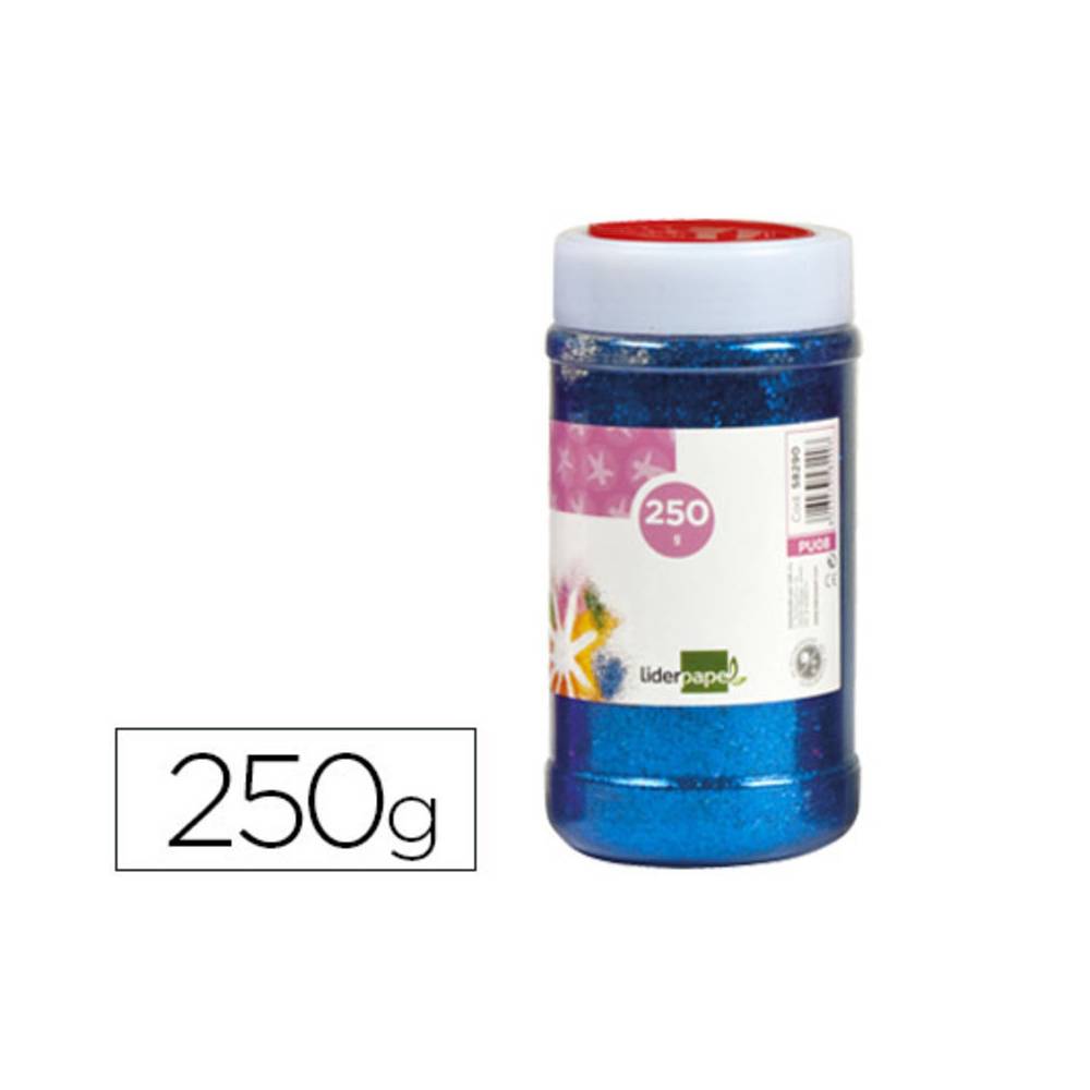 Purpurina liderpapel fantasia color azul metalizado bote de 250 gr