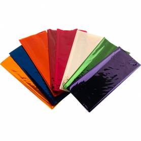 Papel celofan liderpapel 50x70 cm 22g/m2 bolsa de 10 hojas colores surtidos