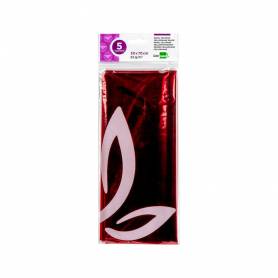 Papel celofan liderpapel 50x70 cm 22g/m2 bolsa de 5 hojas rojo